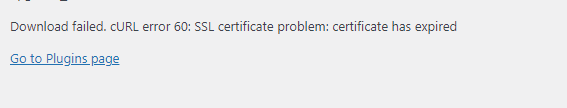 解决 wordpress cURL error 60: SSL certificate problem: certificate has expired 问题插图